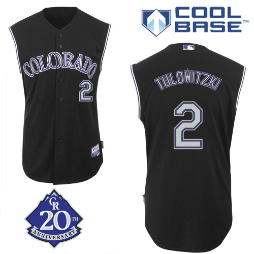 Troy Tulowitzki #2 Youth Baseball Jersey-Colorado Rockies Authentic Alternate 2 Black MLB Jersey